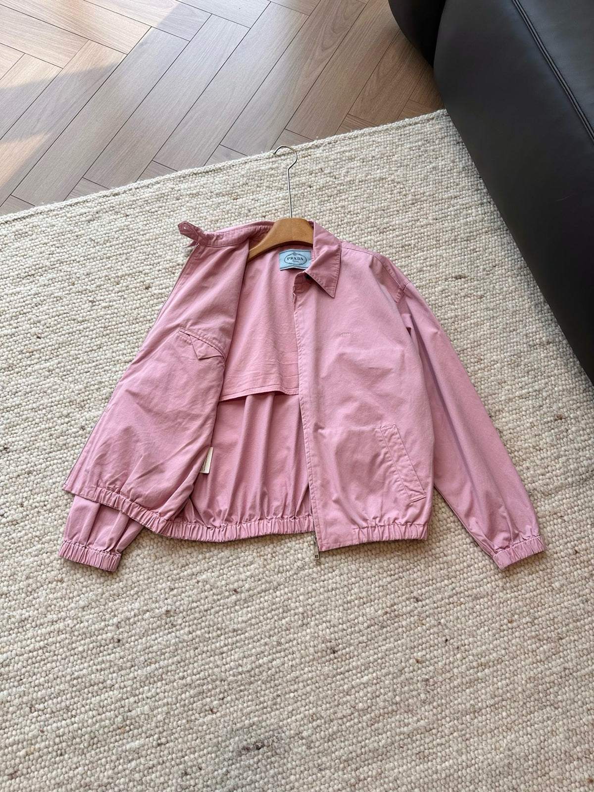 프라다 올 개버딘 블루종 자켓
