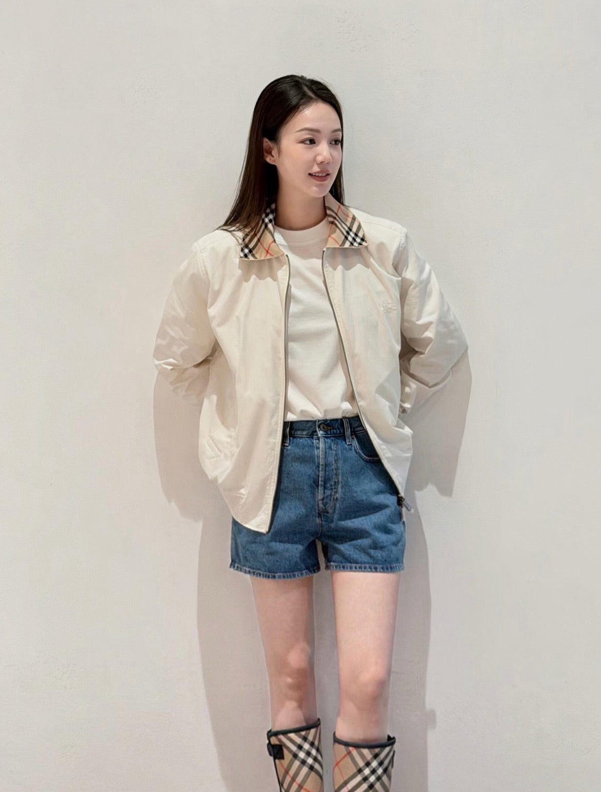 버버리 코튼 블루종 자켓
