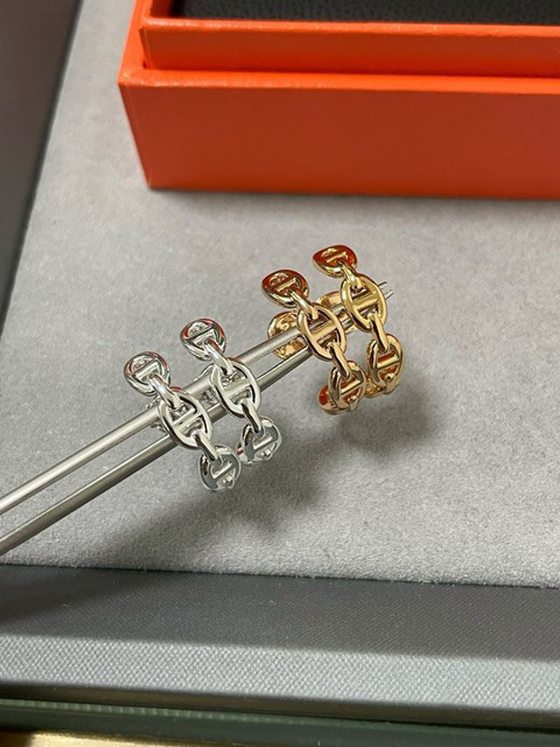 에르메스 Chaine d'Ancre earrings