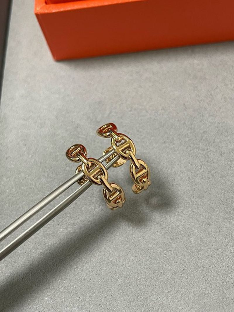 에르메스 Chaine d'Ancre earrings