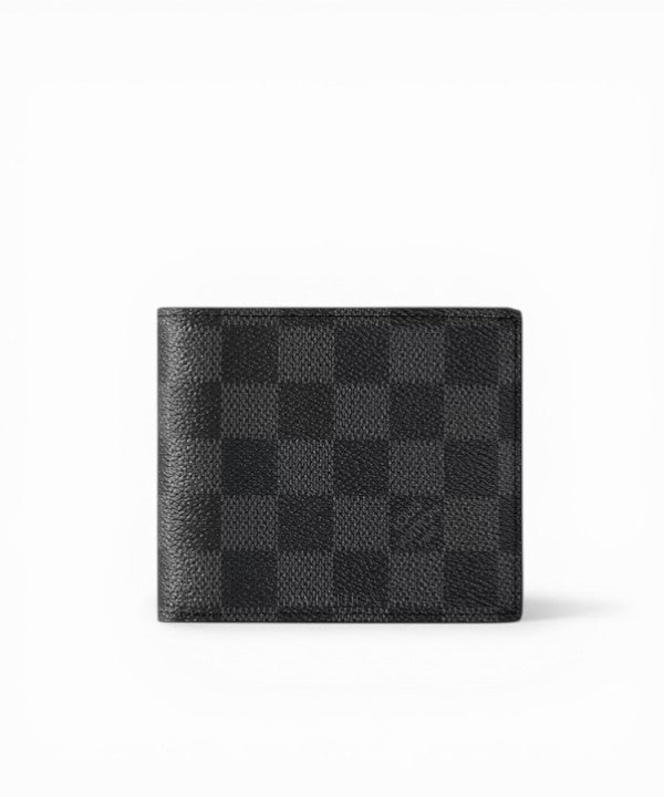 루이비통 아메리고 월렛 다미에 그라파이트 — 블랙 그레이 체크 패턴의 남성용 지갑 디자인